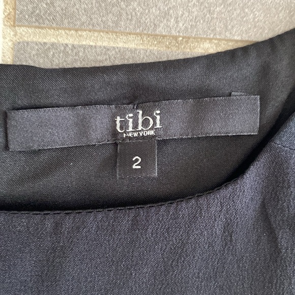 TIBI blue and black color block silk mini sleeveless sheath dress. Womens size 2 - Picture 4 of 7